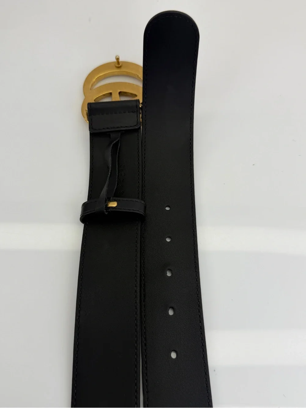 Gucci 2015 Re Edition Wide Leather Belt Gg Double Marmont Black 400593 100/40